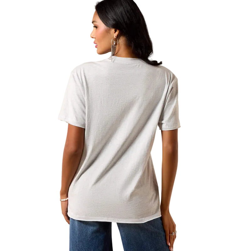 Ariat Women's Short Sleeve Cowboy Rose Tee Shirt - Steel Heather