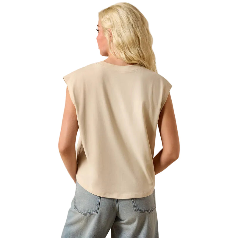 Ariat Women's Sleeveless Slightly Cropped Cool It Tee Shirt - Oyster Grey