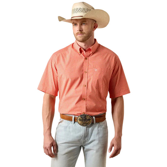 Ariat Men's Pro Nicolas Short Sleeve Shirt- Paprica