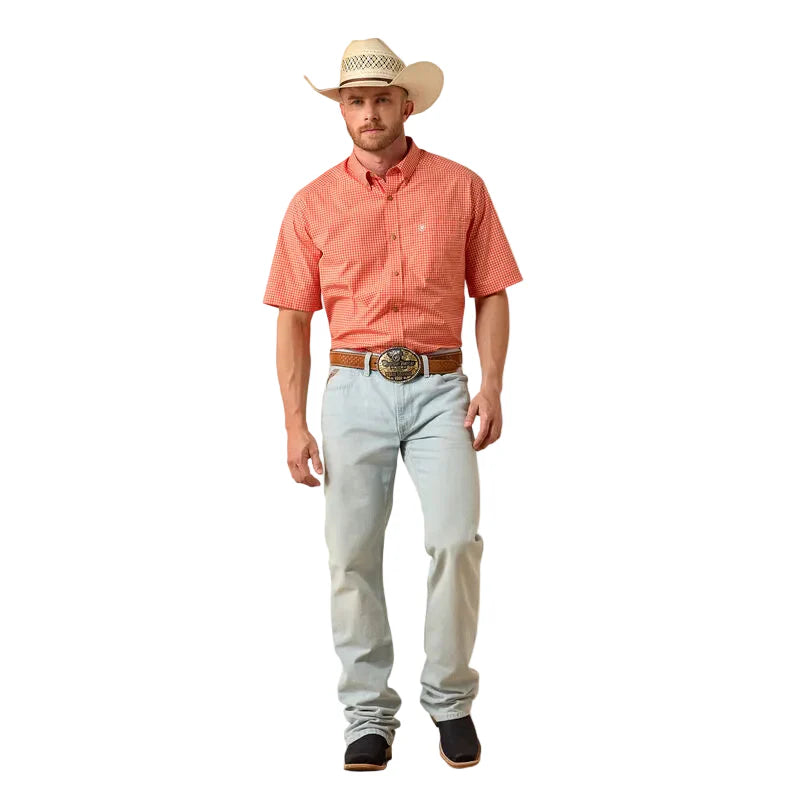 Ariat Men's Pro Nicolas Short Sleeve Shirt- Paprica