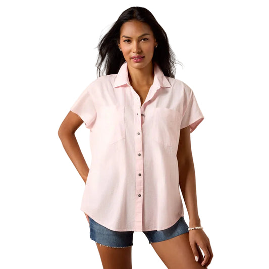 Ariat Women's Short Sleeve  Vacation Shirt - Icy  Pink