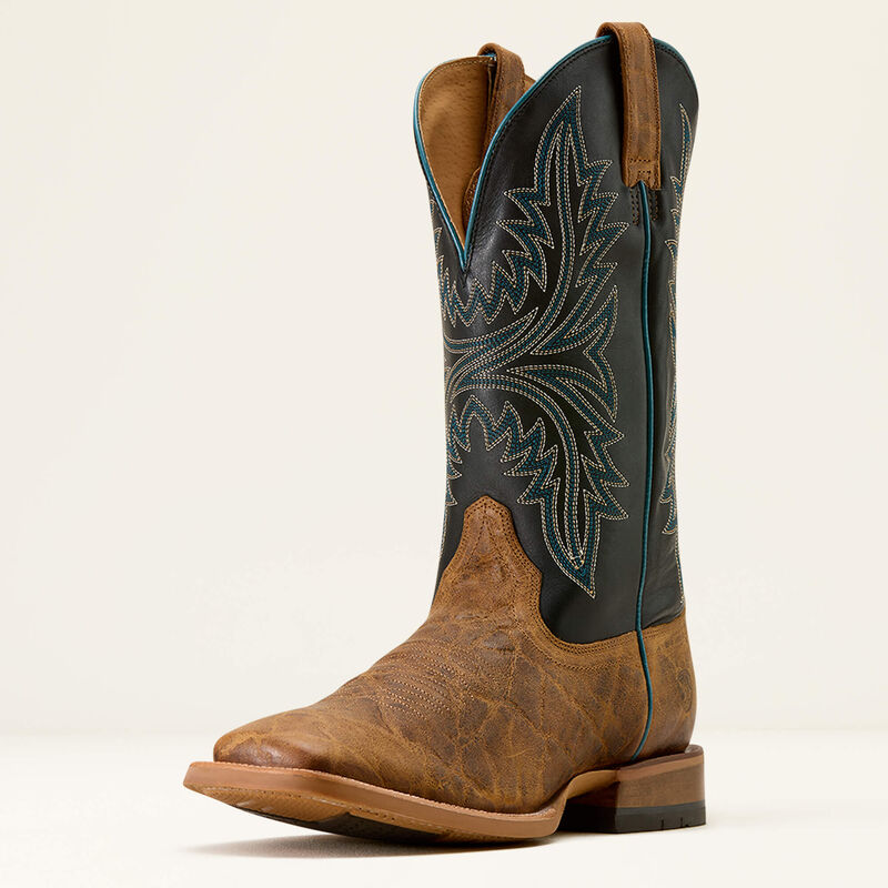 Ariat Men's Cowhand Wide Square Toe Cowboy Boot- Smoked Tan/ True Black - Irvine Tack & Western Wear