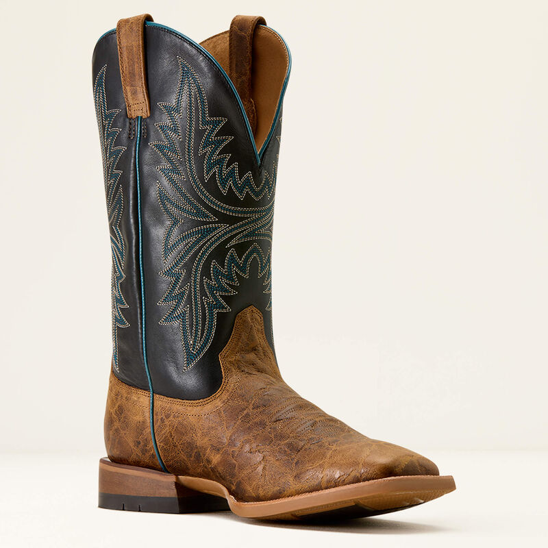 Ariat Men's Cowhand Wide Square Toe Cowboy Boot- Smoked Tan/ True Black - Irvine Tack & Western Wear