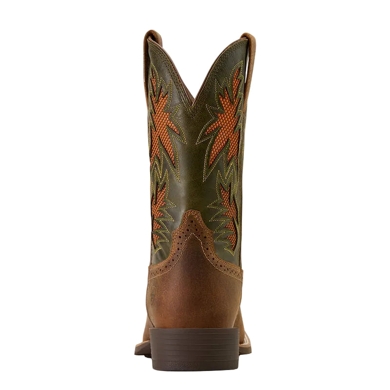 Ariat Men's Sport Cool VentTEK Wide Square Toe Cowboy Boot - Buff Tan/Dusty Olive
