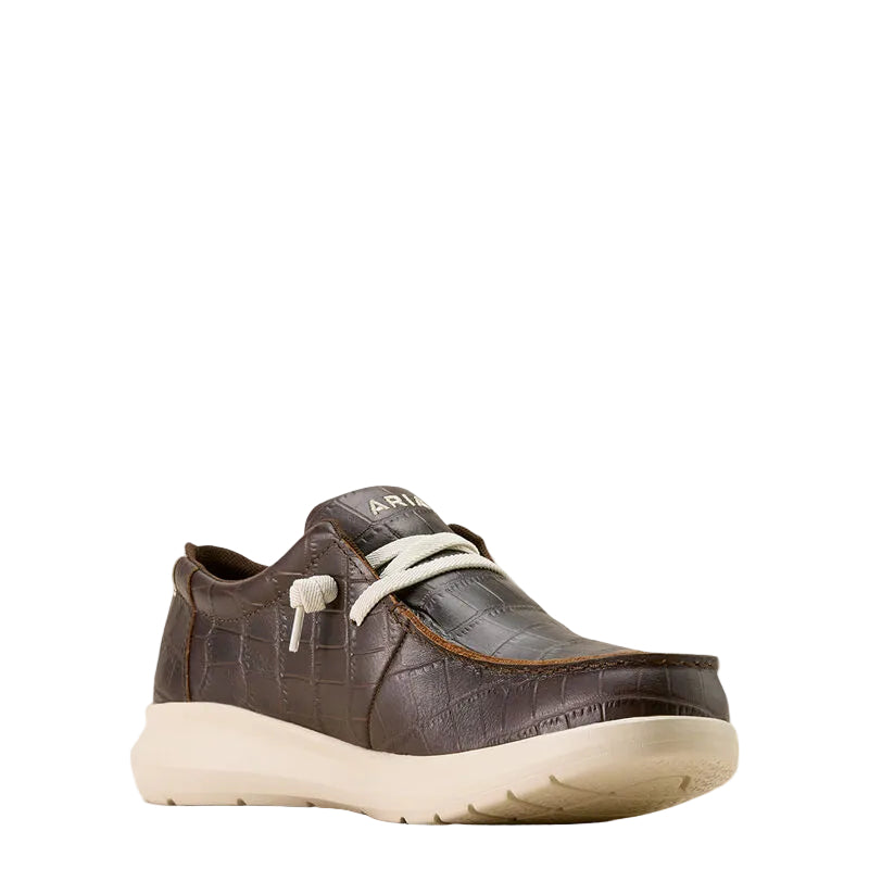 Ariat Men's Hilo Shoes - Antique Tan Croc Print