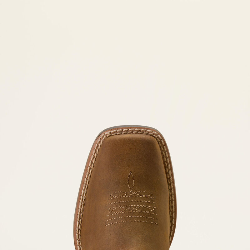 Ariat Youth Deer Ridge Wide Square Toe Western Boot- Distressed Brown