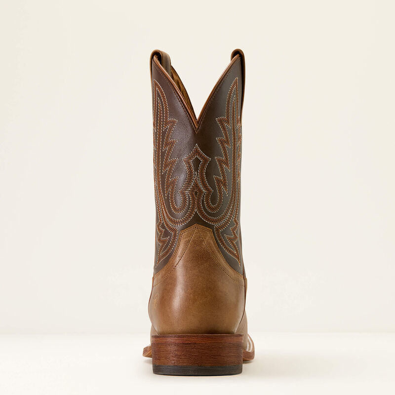Ariat Men's County Roads Wide Square Toe Cowboy Boot-Wheat Tan/Santa Fe Brown - Irvine Tack & Western Wear
