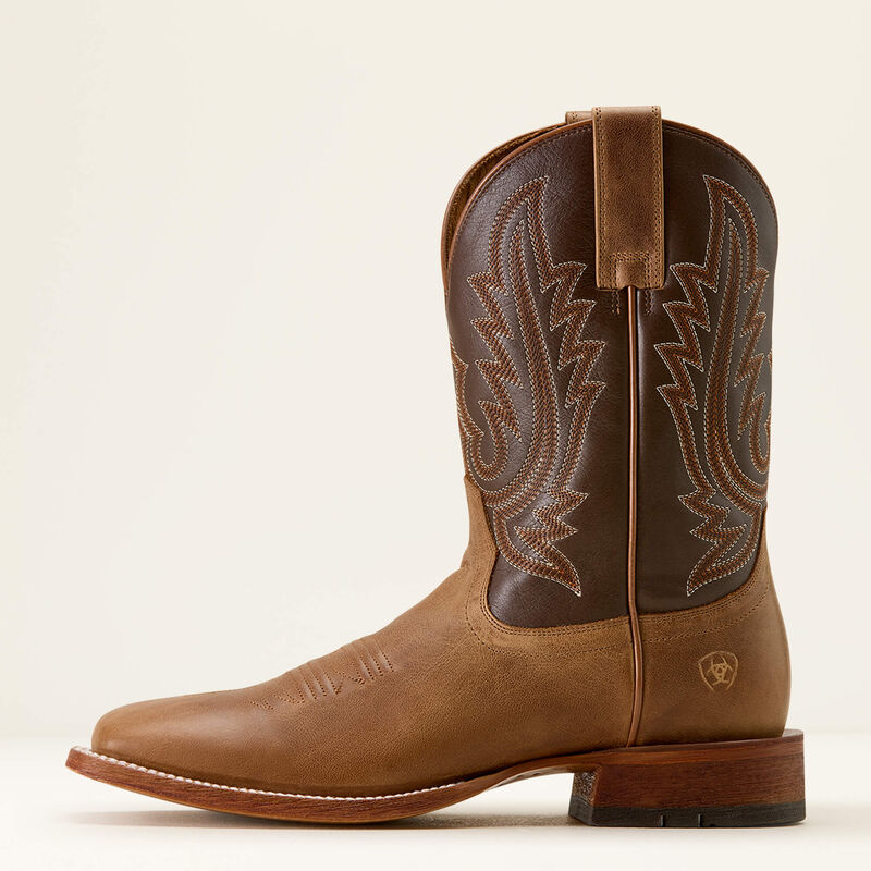 Ariat Men's County Roads Wide Square Toe Cowboy Boot-Wheat Tan/Santa Fe Brown - Irvine Tack & Western Wear