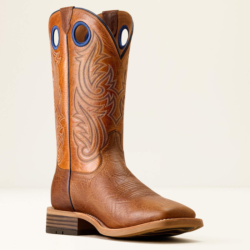 Ariat Men's Highland Toughstock Wide Square Toe Cowboy Boot- Cottage Brown/Merigold - Irvine Tack & Western Wear
