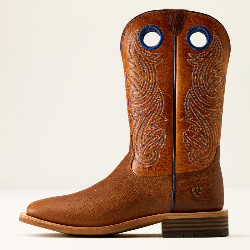 Ariat Men's Highland Toughstock Wide Square Toe Cowboy Boot- Cottage Brown/Merigold - Irvine Tack & Western Wear