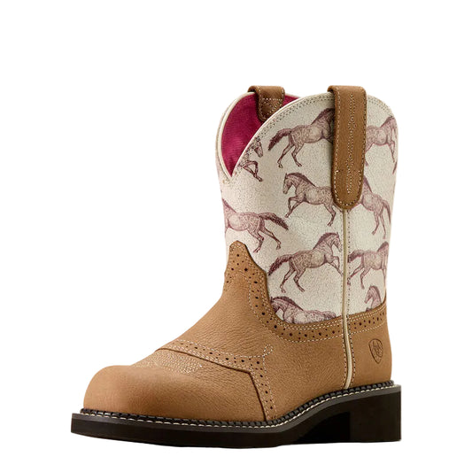 Ariat Women's Fatbaby Heritage Farrah Western Boot - Dusted Brown Sepia Stampede