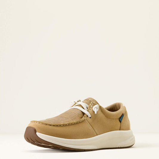 Ariat Women's Buckeye Waterproof Shoe- Light Tan Naturally Distressed Croc Print - Irvine Tack & Western Wear