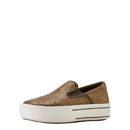 Ariat Women's Skylar Slip On Shoe - Brown Floral Emboss