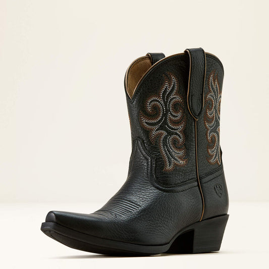Ariat Women's Lacona X Toe Western Boot- Black Deertan - Irvine Tack & Western Wear