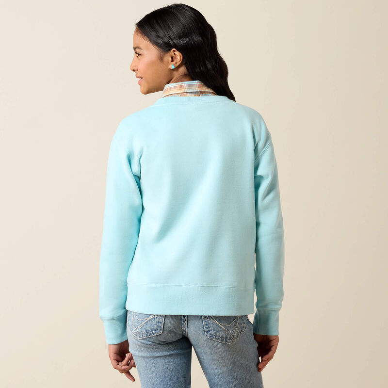 Ariat Youth Stallion Crew Sweatshirt - Aquaesque