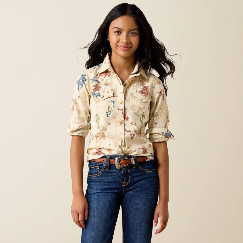 Ariat Youth Ranch Tale Western Snap Shirt - Desert Run Toile