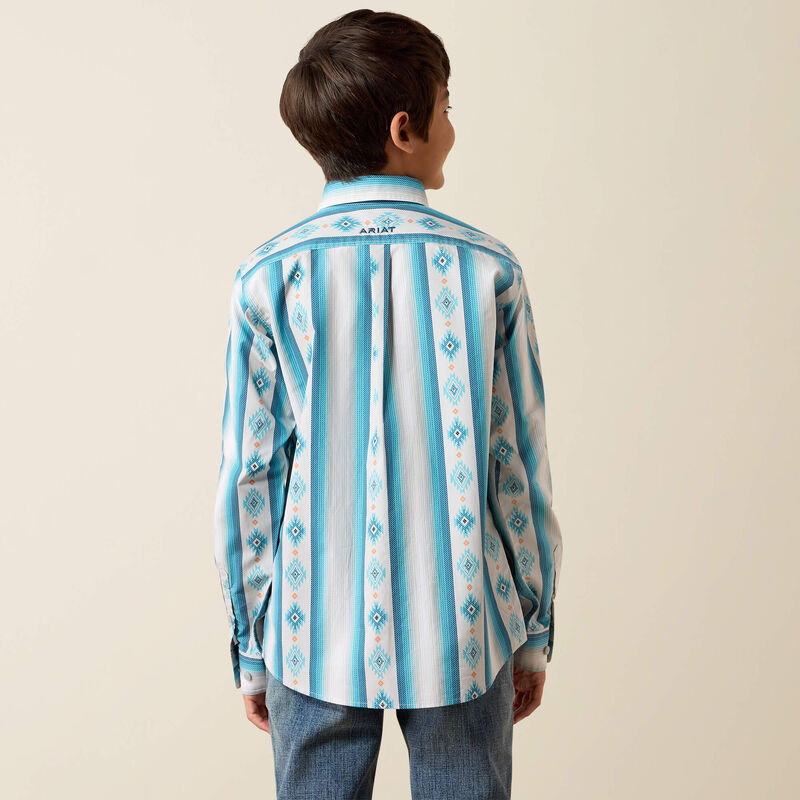 Ariat Youth Powers Classic Fit Shirt - Grey Multi Serape Stripe