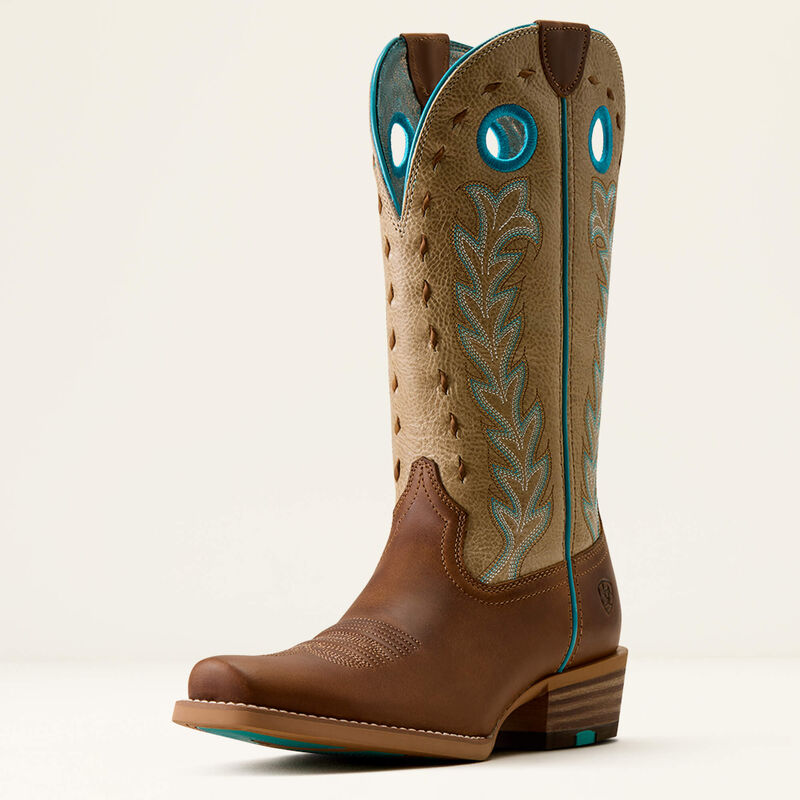 Ariat Women's Lucerna Narrow Cutter Toe Western Boot- Wheat Brown/ Soft Parchment