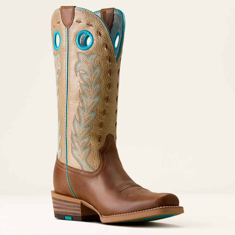 Ariat Women's Lucerna Narrow Cutter Toe Western Boot- Wheat Brown/ Soft Parchment