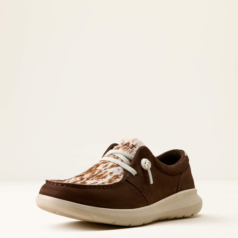 Ariat Women's Hilo Shoes - Coffee Bean Suede Speckled Cow Print