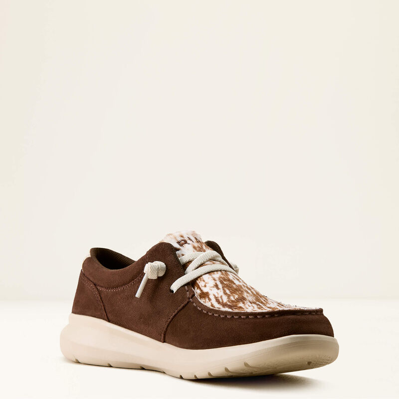Ariat Women's Hilo Shoes - Coffee Bean Suede Speckled Cow Print