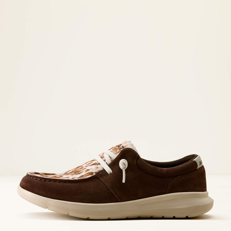 Ariat Women's Hilo Shoes - Coffee Bean Suede Speckled Cow Print