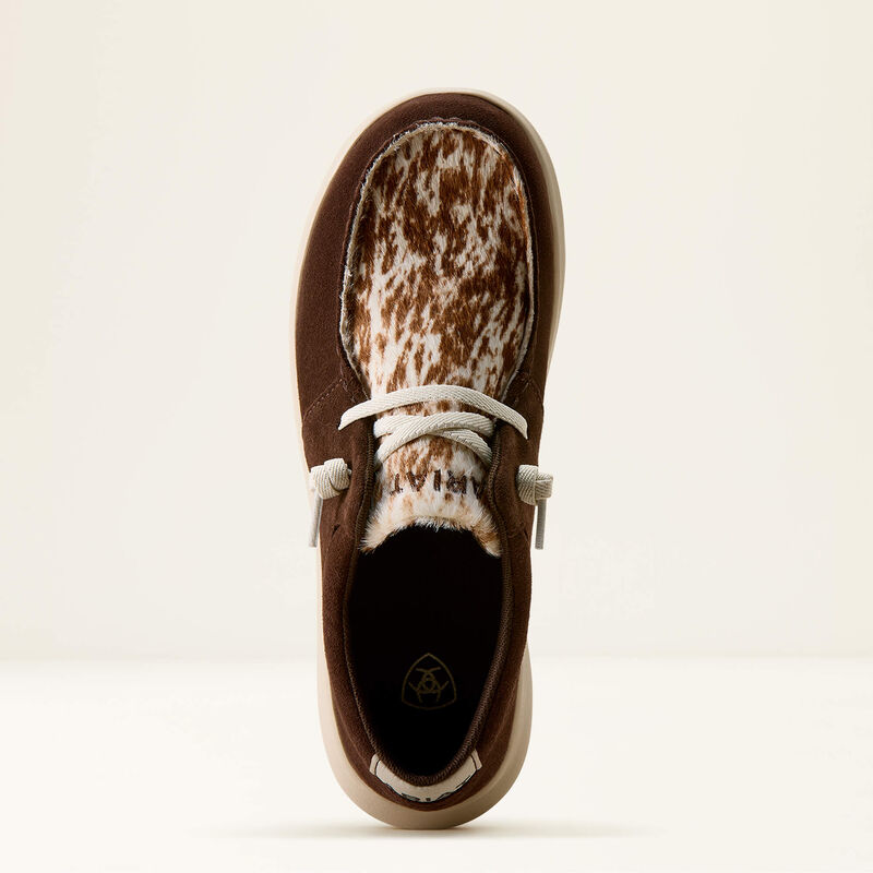 Ariat Women's Hilo Shoes - Coffee Bean Suede Speckled Cow Print