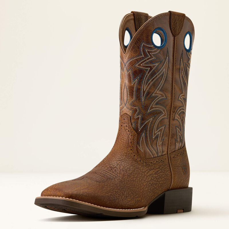 Ariat Men's Sport Sidebet Wide Square Toe Cowboy Boot- Toasted Grain Dark Tan