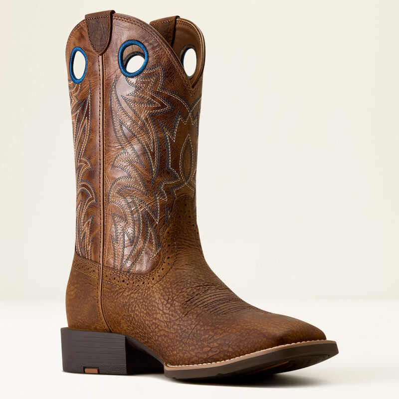 Ariat Men's Sport Sidebet Wide Square Toe Cowboy Boot- Toasted Grain Dark Tan