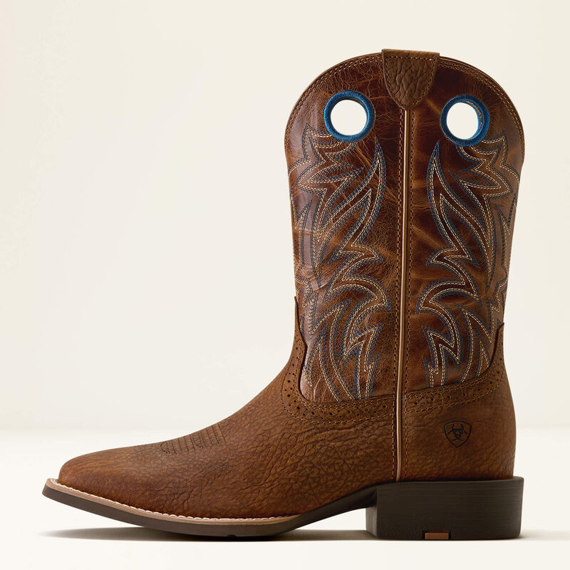 Ariat Men's Sport Sidebet Wide Square Toe Cowboy Boot- Toasted Grain Dark Tan