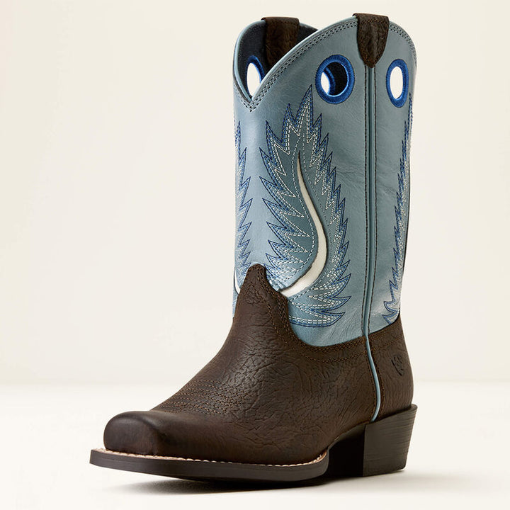 Ariat Youth Futurity Fort Worth Cutter Toe Western Boot- Bruin Brown