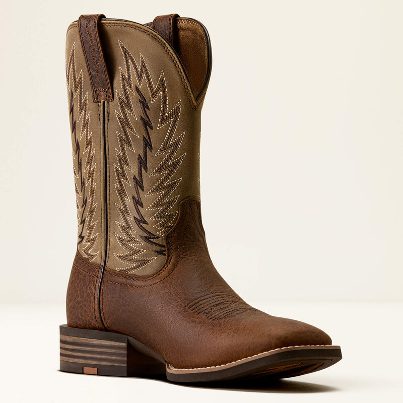 Ariat Men's Driggs Wide Square Toe Cowboy Boot- Toffee Crunch Brown Bomber