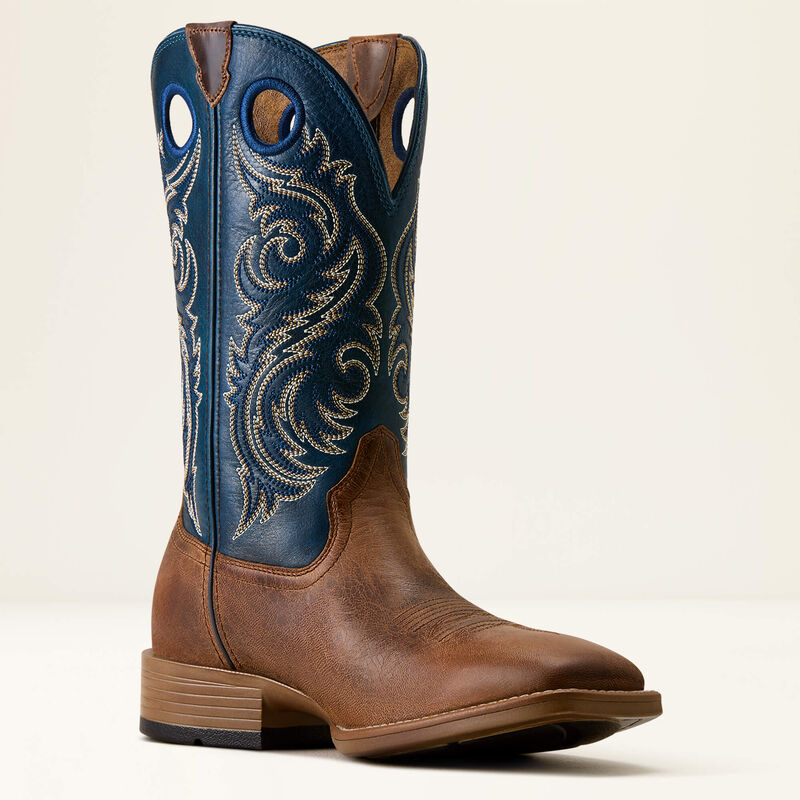 Ariat Men's Redcliff Wide Square Toe Cowboy Boot- Autumn Tan Midnight Azure
