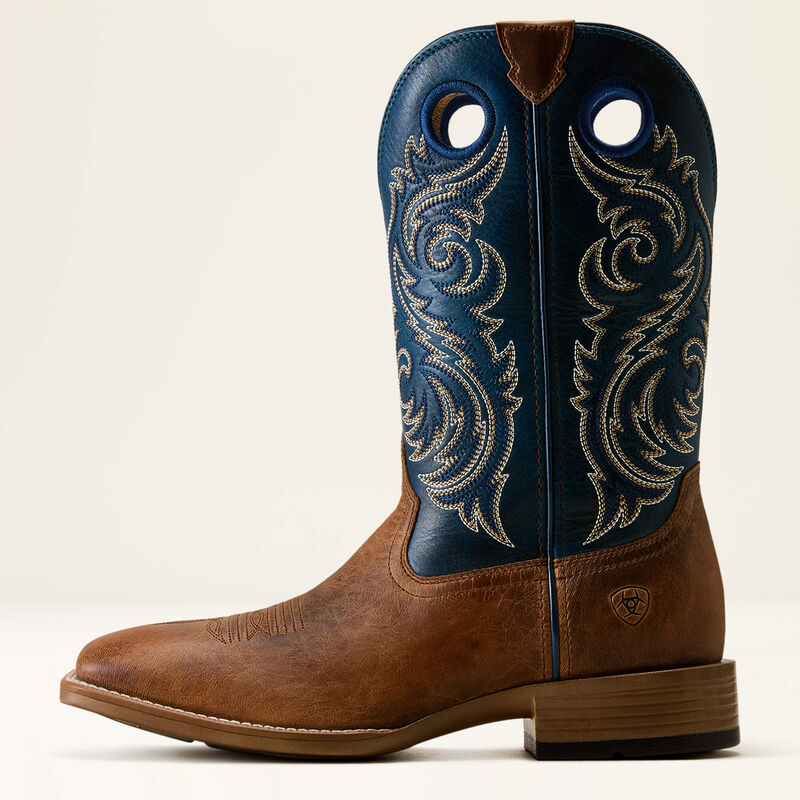 Ariat Men's Redcliff Wide Square Toe Cowboy Boot- Autumn Tan Midnight Azure