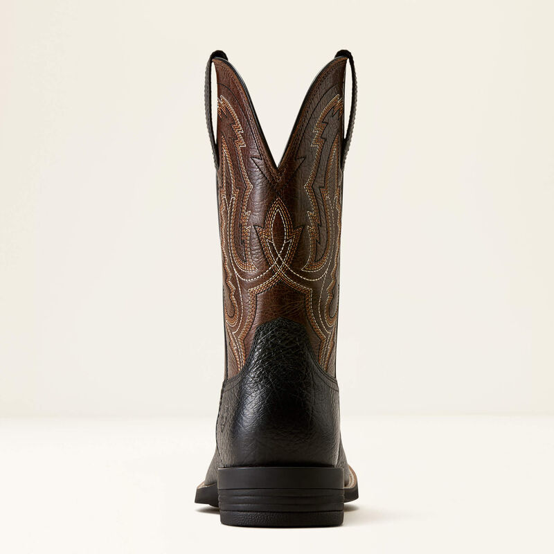 Ariat Men's Steadfast Wide Square Toe Cowboy Boot- Void Black Aged Peanut