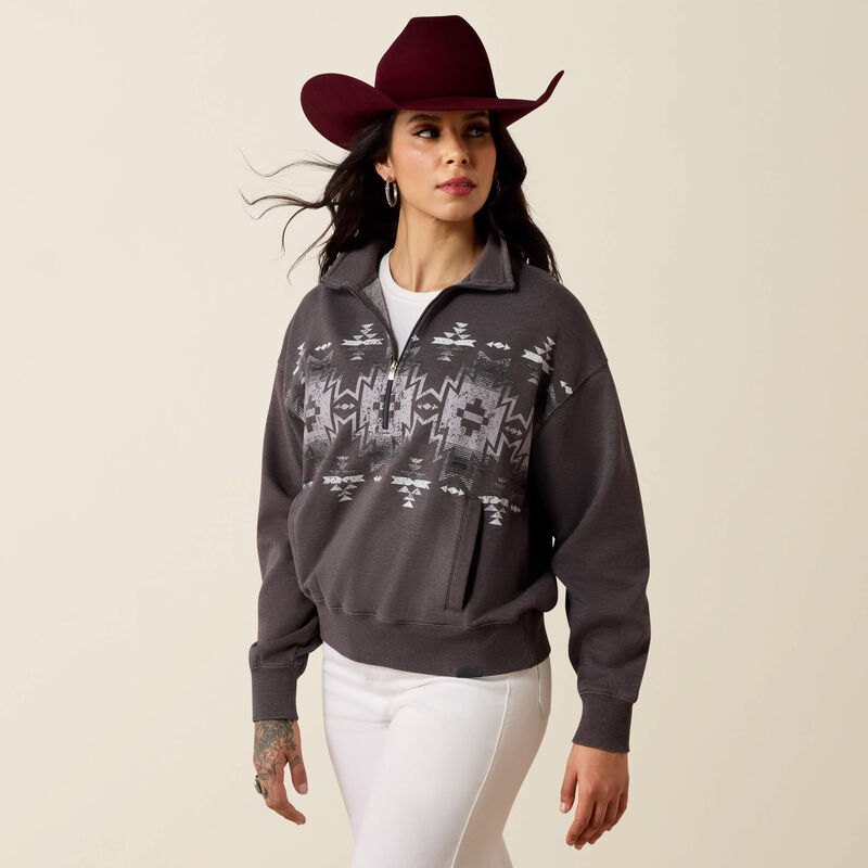 Ariat Women's Long Sleeve 1/2 Zip Fern Sweatshirt- Multiple Colours