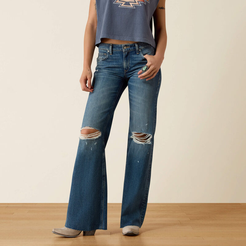 Ariat Women's Perfect Rise Petra Flipside Wide Leg Jeans-Montrose