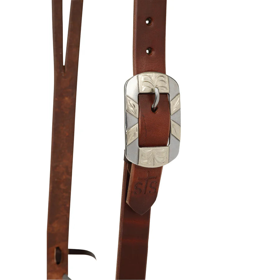 STS Ranch Signature 1 " Tack Harness Leather Split Ear Headstall- Engraved - Irvine Tack & Western Wear