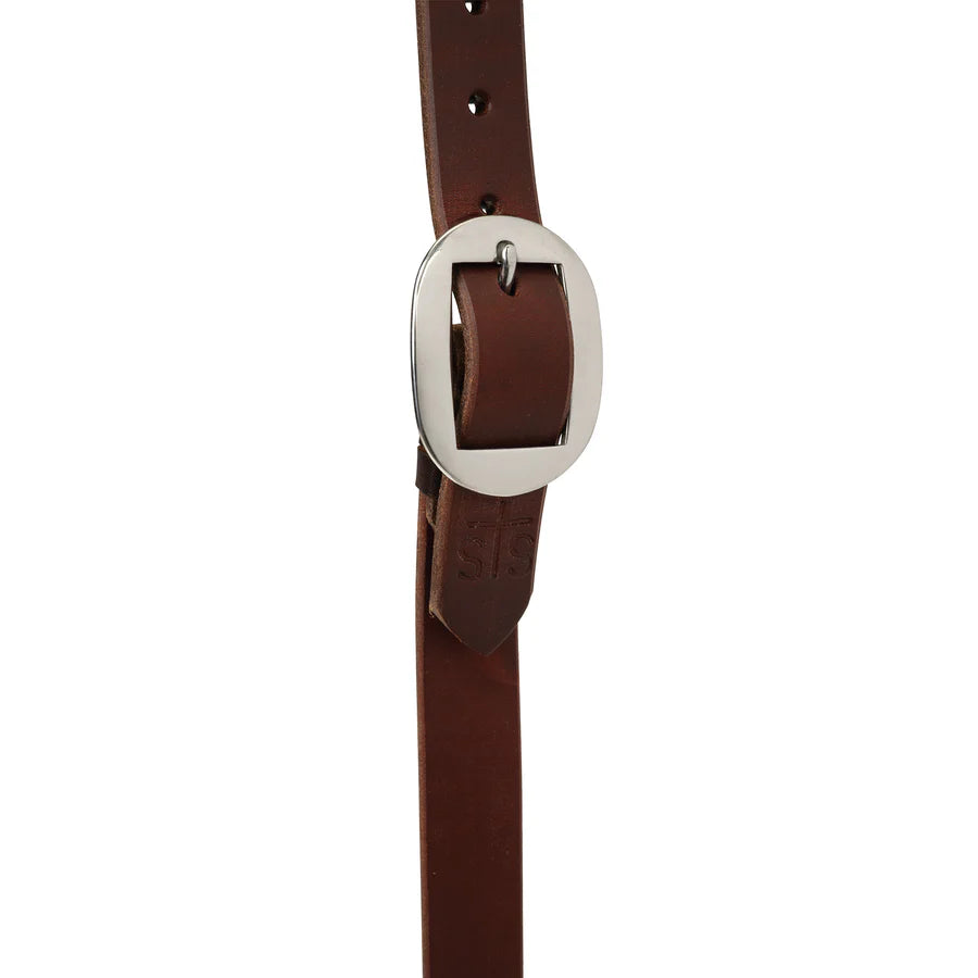 STS Ranch Signature 1 " Tack Harness Leather Split Ear Headstall- Plain - Irvine Tack &amp; Western Wear