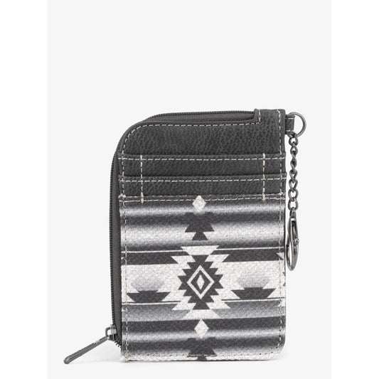 Wrangler Women's Allover Aztec Print Mini Zip Card - Black