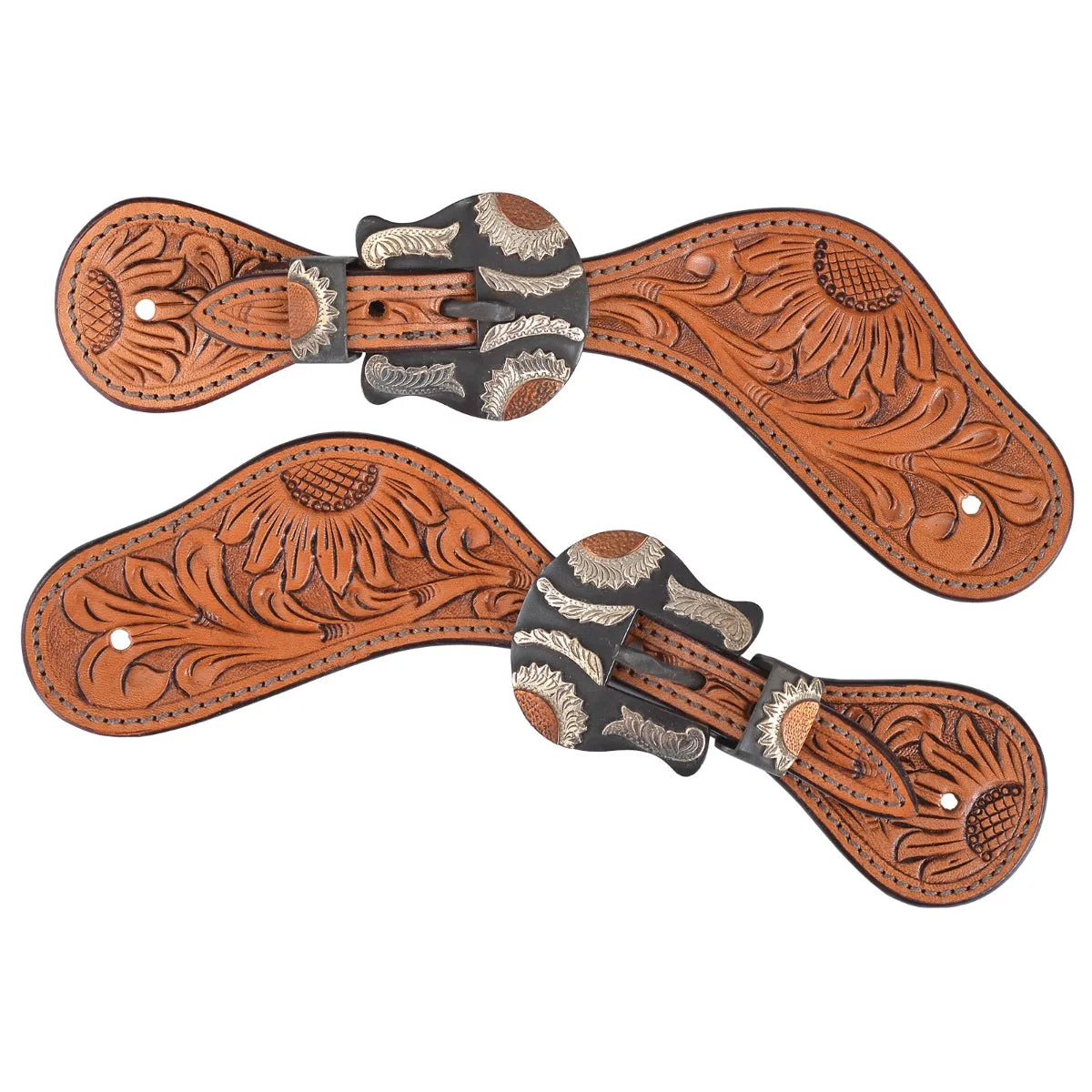 Circle Y Women's/Youth Copper Sunflower Spur Straps