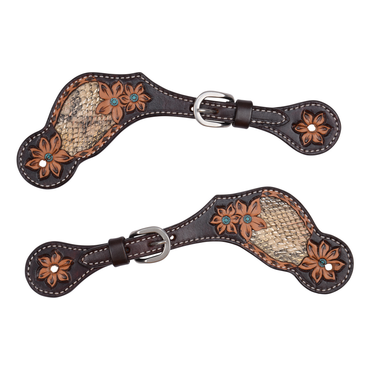 Circle Y Dusty Python Pass Spur Straps