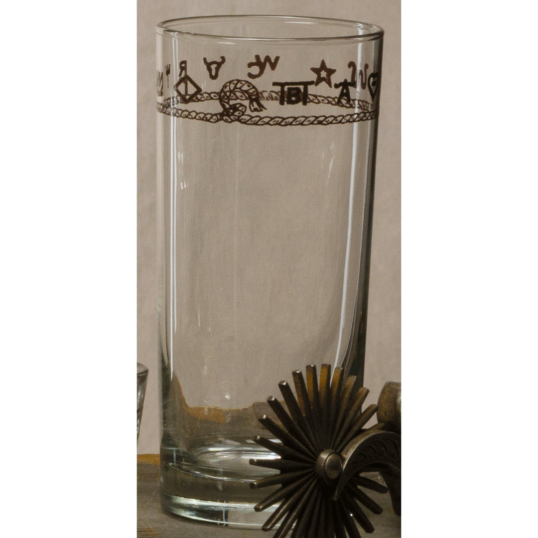West Creation Branded 15oz Tumbler Set - Water/Ice Tea Glasses - 4 Pieces