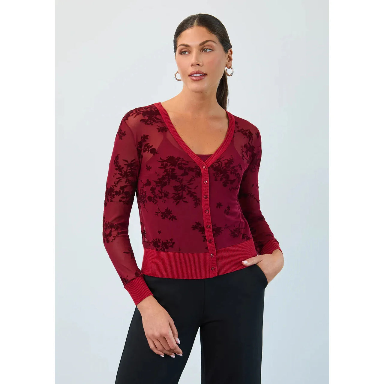 FDJ Women's Long Sleeve 2 Piece Mesh Cardigan Set- Multiple Colours