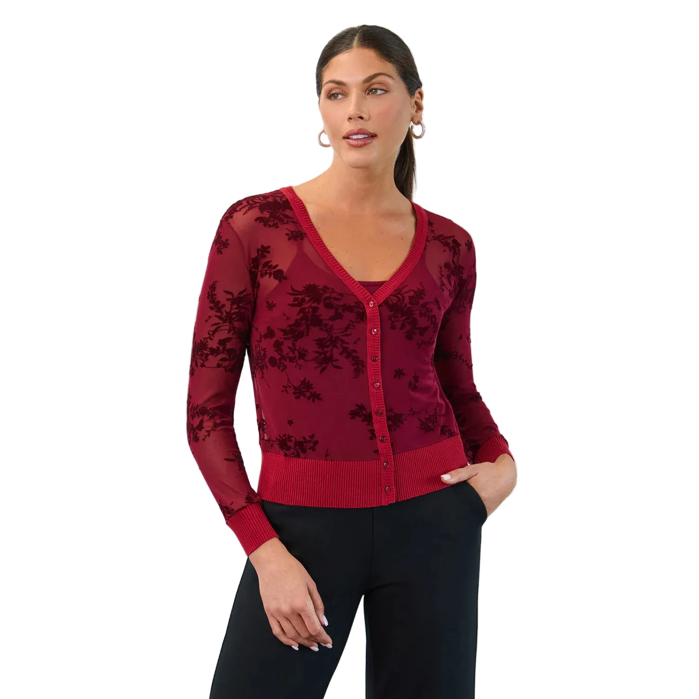 FDJ Women's Long Sleeve 2 Piece Mesh Cardigan Set- Multiple Colours