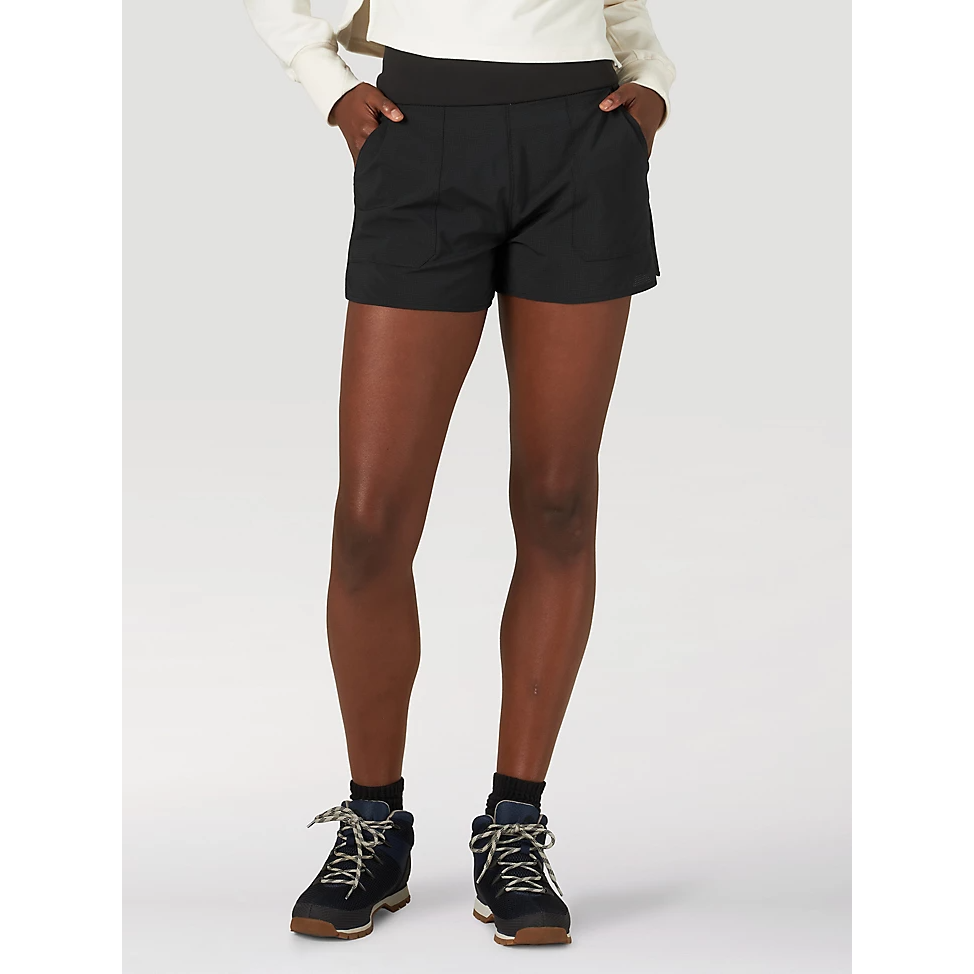Wrangler Women's ATG Mixed Material Shorts - Black