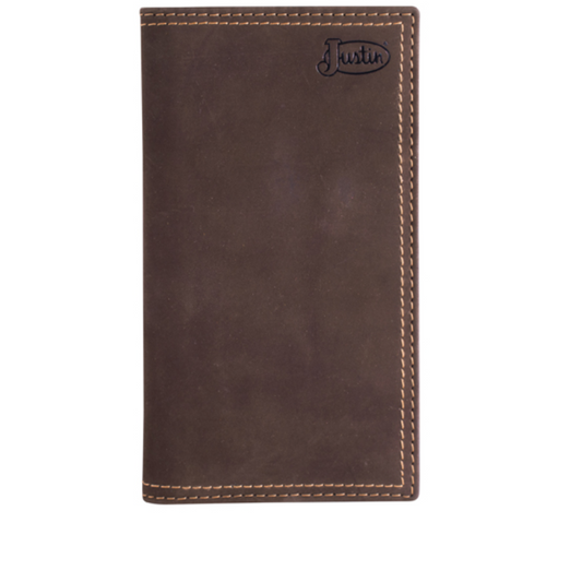 Justin Genuine Leather Rodeo Wallet- Dark Brown Nubuck