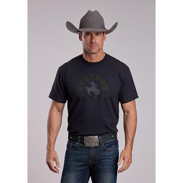 Stetson Unisex Short Sleeve Tee Shirt- Black