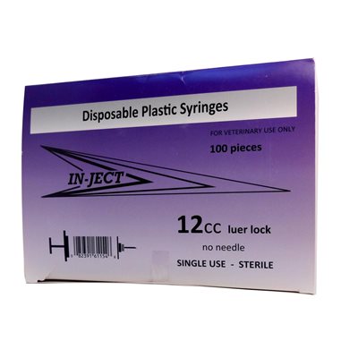 12CC Luer Lock Syringe 100/Box