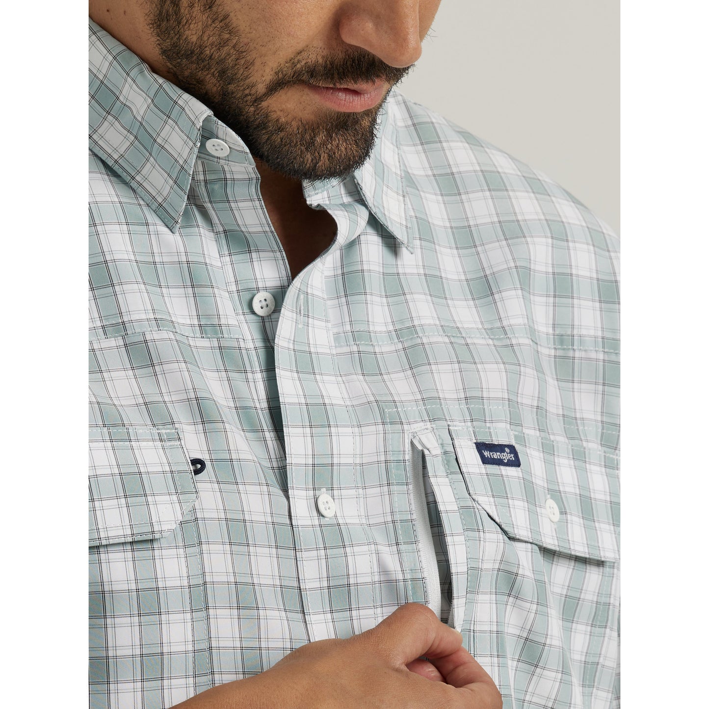 Wrangler Men's Performance Long Sleeve Plaid Shirt - Blue